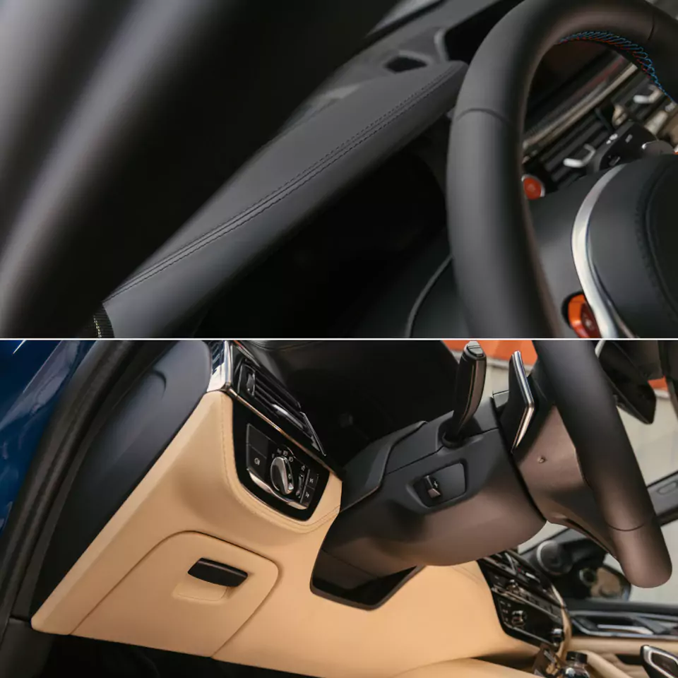 Полный пошив салона BMW M5 Competition в кожу и доработка сабвуфера в ранее построенной акустической системе